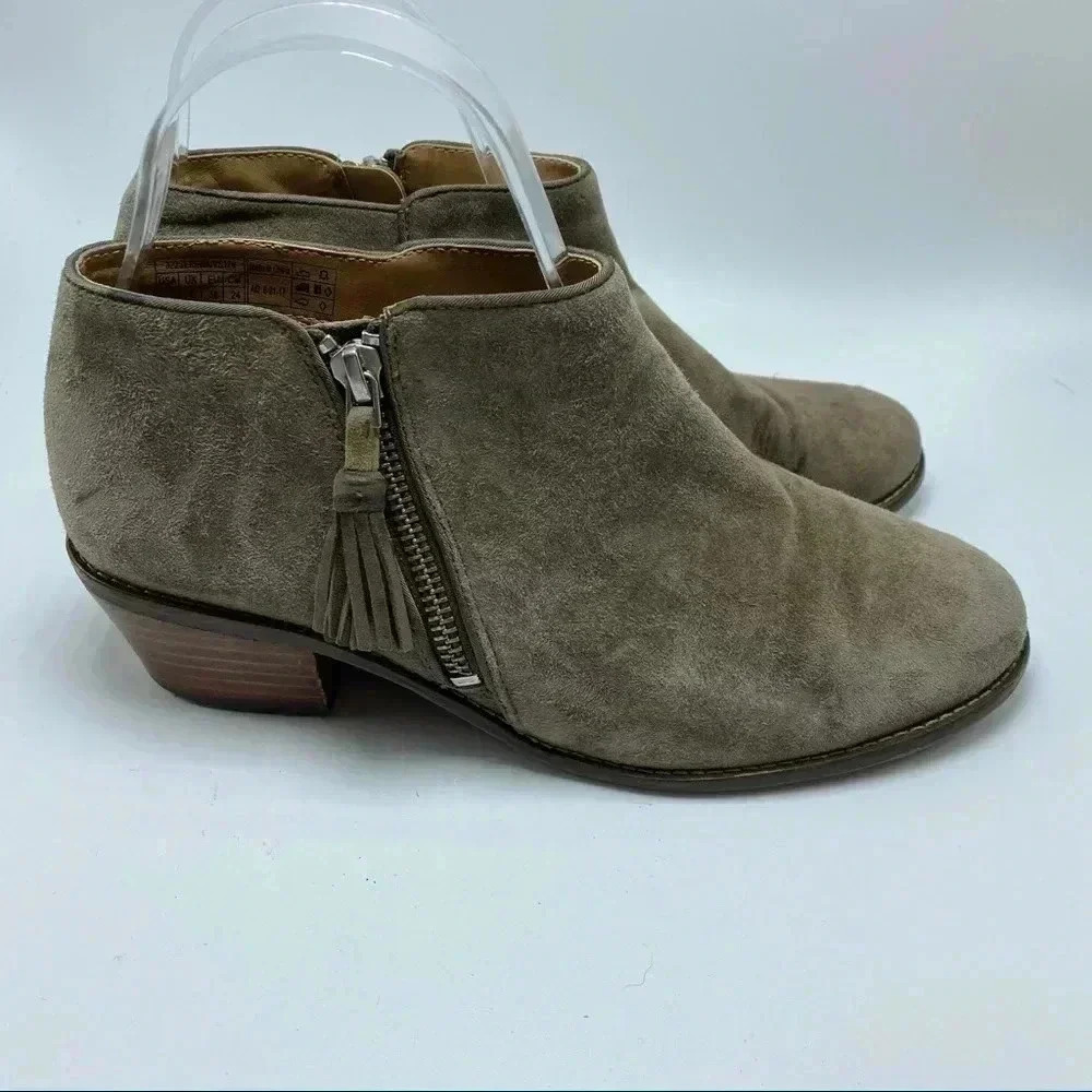 Vionic Serena ankle boots side zip suede heeled booties size 7